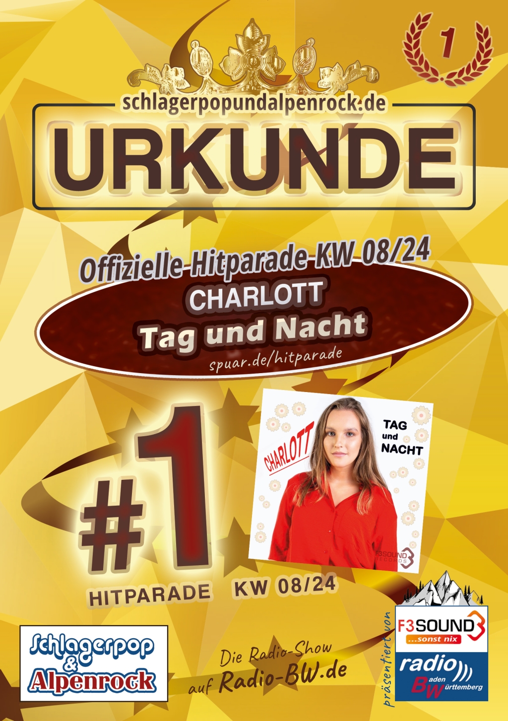 URKUNDE - Offizielle Hitparade KW 08/24