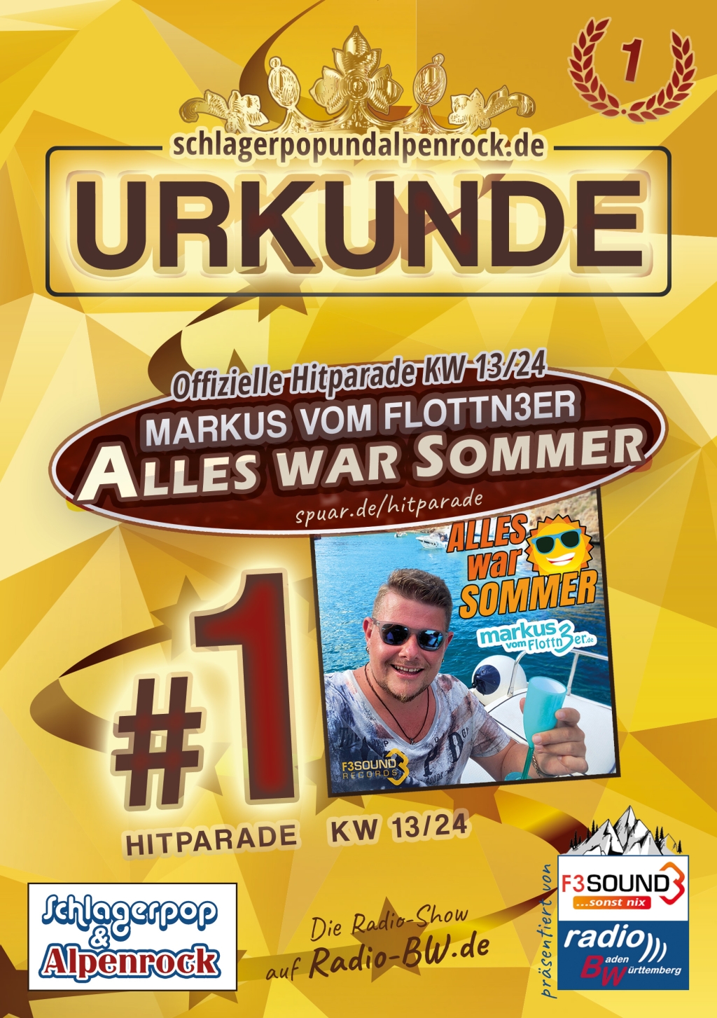 URKUNDE - Offizielle Hitparade KW 13/24